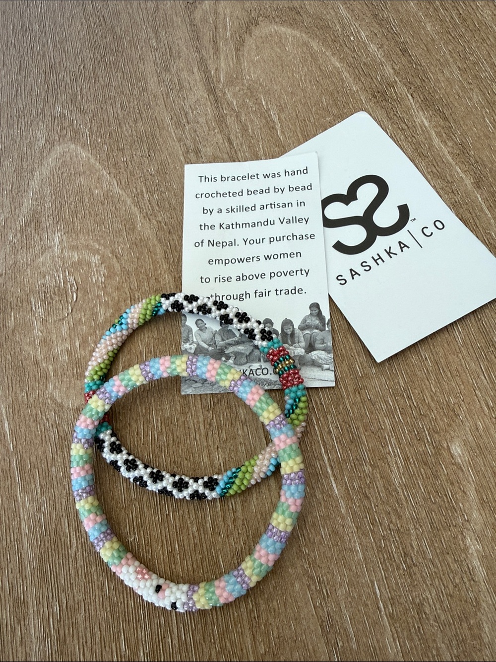 Sashka Co. Beaded Roll On Bracelets- Assorted Pastel Patterns